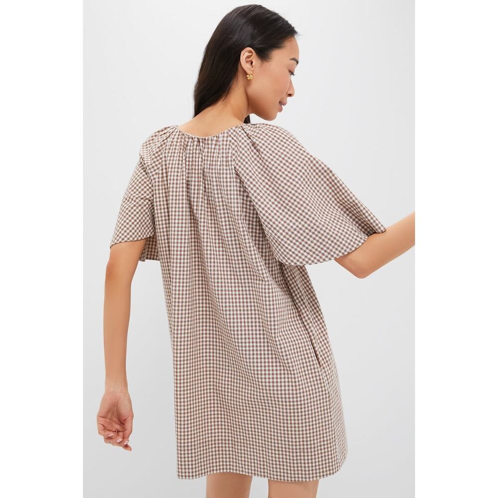 TUCKERNUCK X STUDIO MCGEE Mocha Cotton Gingham Finn Dress Size XXXL NWT - Picture 2 of 9